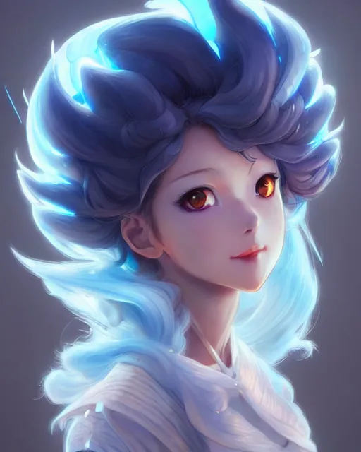 Prompt: character concept art of an anime thunderstormy cloud goddess of lightning | | cute - fine - face, pretty face, realistic shaded perfect face, fine details by stanley artgerm lau, wlop, rossdraws, james jean, andrei riabovitchev, marc simonetti, and sakimichan, tranding on artstation