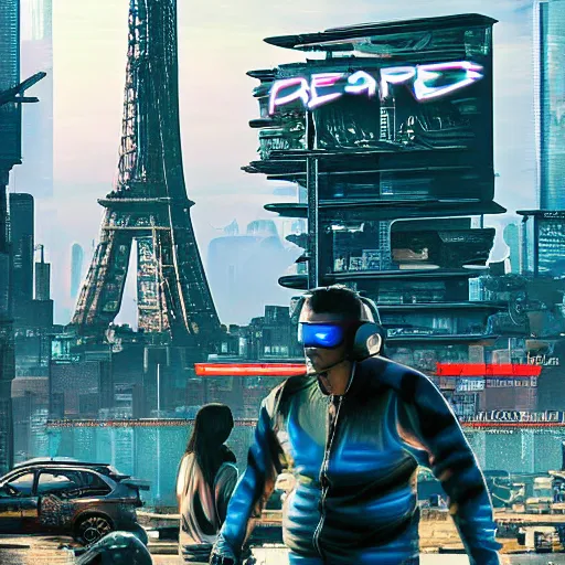 Prompt: cyberpunk paris 2 0 7 0