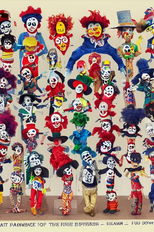 Image similar to a post office full of clowns by bijou karman