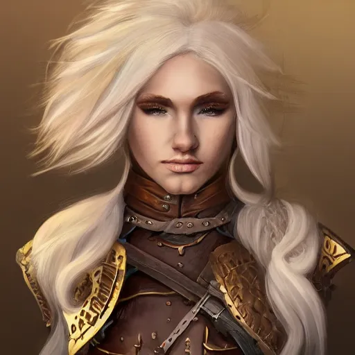 Prompt: stunning russian barbarian fighter teenager with platinum blonde hair, HD, D&D 4k, 8k, incredibly detailed, intricate, masterpiece, digital illustration, trending on artstation, character design, concept art