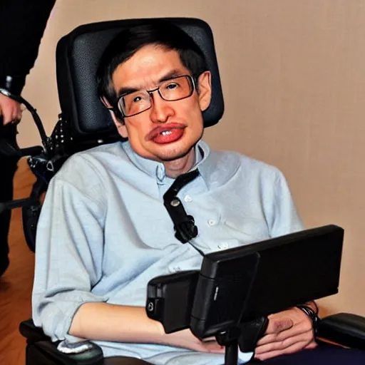 Image similar to asian Stephen Hawking