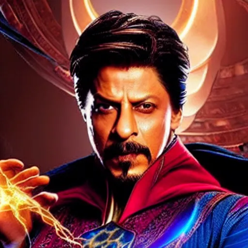 Image similar to film still of shah rukh khan as doctor strange