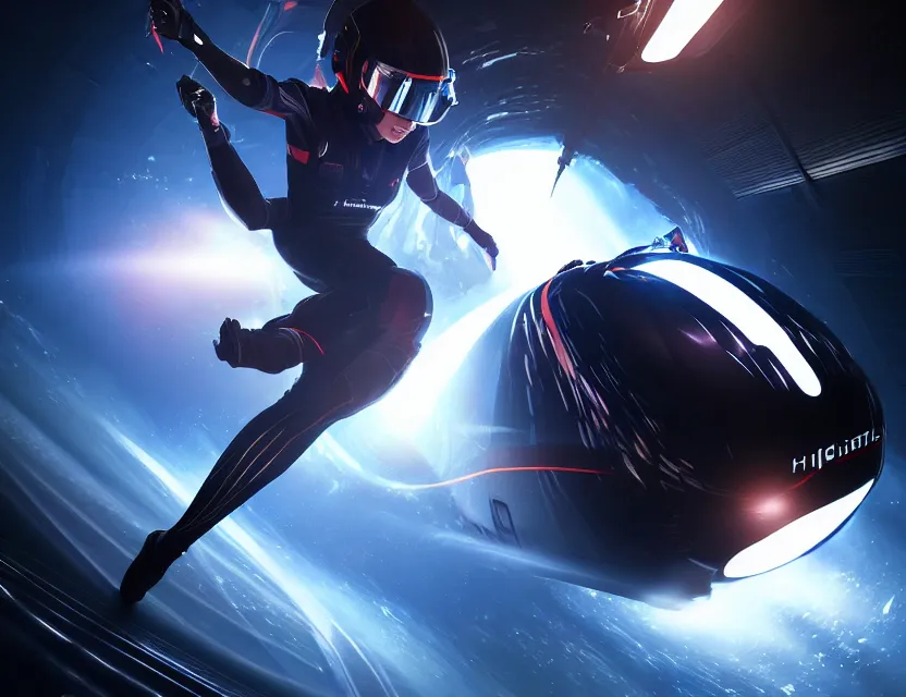 Prompt: highspeed hyper jump in space accelerated movement in the tunnel blurry forward movement glowing beams of light, hyper details, 4 k realistic, cryengine, realistic shaded lighting poster by artgerm, ross tran, fuji choko, 8 k resolution, trending on artstation, luxury