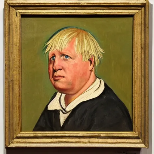 Image similar to a painting of boris johnson as a common peasant in 1 2 th century england, british museum, oil on canvas