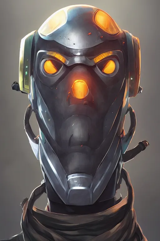 Image similar to epic mask helmet robot ninja portrait stylized as fornite style game design fanart by concept artist gervasio canda, behance hd by jesper ejsing, by rhads, makoto shinkai and lois van baarle, ilya kuvshinov, rossdraws global illumination radiating a glowing aura global illumination ray tracing hdr render in unreal engine 5