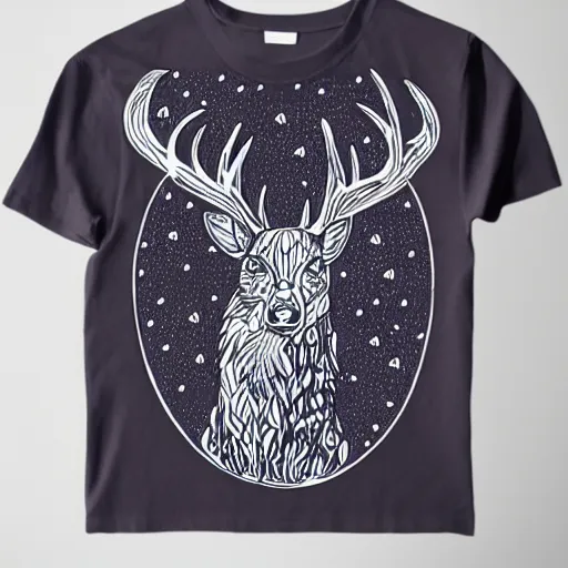 Image similar to mystic deer line art, graphic tees