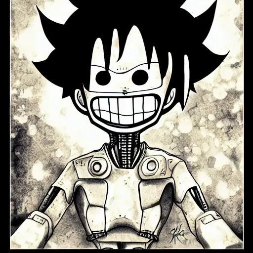 Image similar to alien robot luffy, thief, photography, by greg