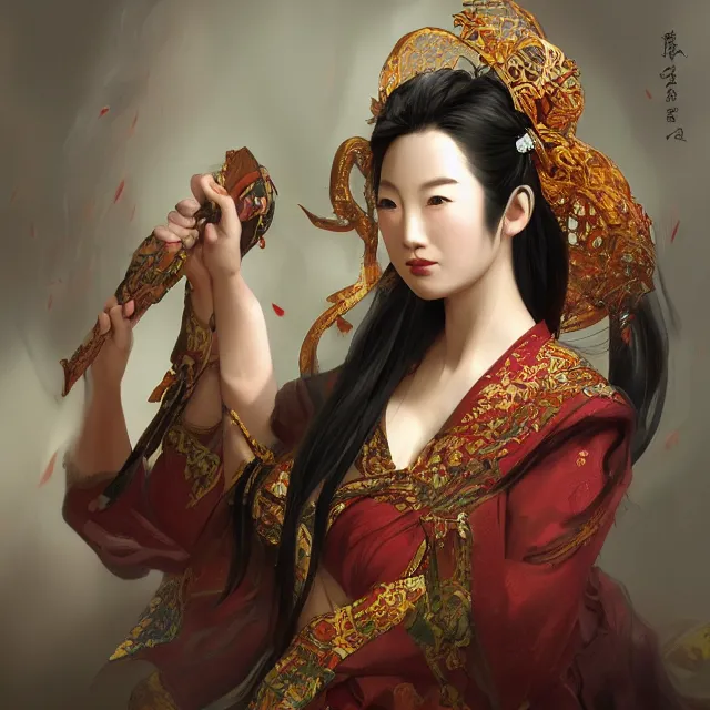 Image similar to beautiful women with oriental faces, character portrait, sharp, digital matte painting, by asher brown durand, trending on artstation