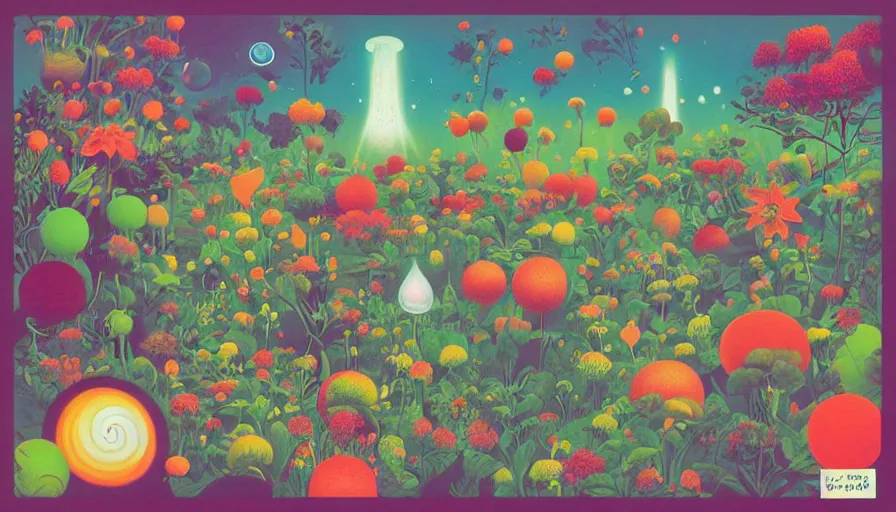 Prompt: the garden at the end of the universe, trippy, mind - bending, tom whalen, mark ryden, chip zdarsky, art station