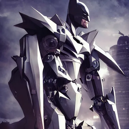 Prompt: batman mecha, mecha suit, epic urban bakground, Murata Yasushi Nirasawa Style, beautiful aesthetic, photorealistic, volumetric lighting, hyperrealistic, octane render, HDR, Production IG Studios Anime Style