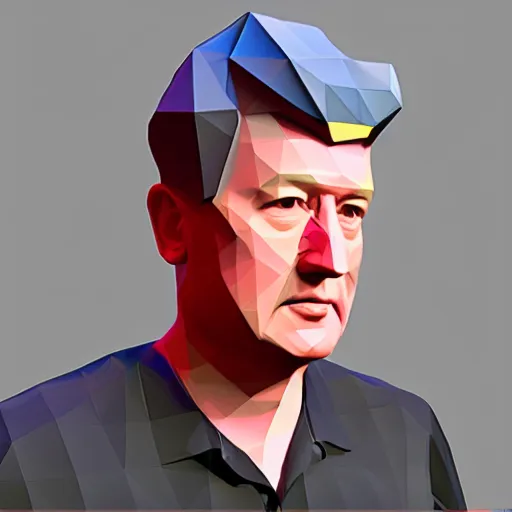 Image similar to david lynch low poly nintendo 64 portrait