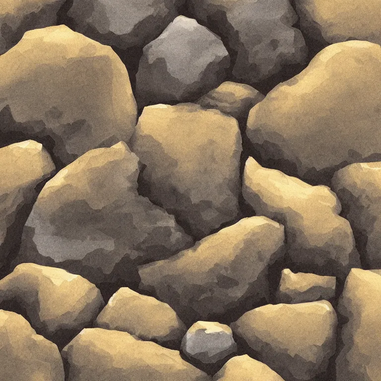 Image similar to an illustration study of rocks, digital art, sharp