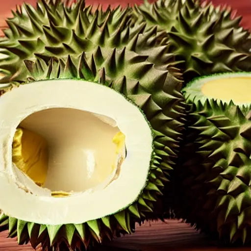 Image similar to two durian as a singer