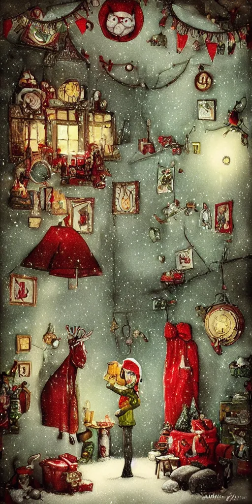 Image similar to an indoor christmas morning scene by alexander jansson