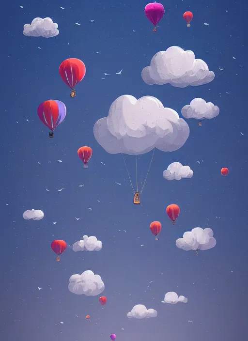 Image similar to Clouds in the shape of a whale, hot air balloons, digital painting by Alena Aenami, Alena Aenami, Alena Aenami, Alena Aenami, serene, artstation, concept art, 8k