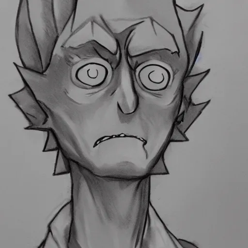 Image similar to morty from rick and morty fusain charcoal sketch artstation deviant art yoshida watercolor