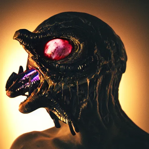 Image similar to photo of a nightmarish mutated creature, studio lighting, by chris cunningham