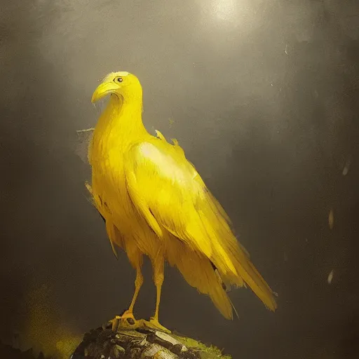 Image similar to a yellow crow by greg rutkowski