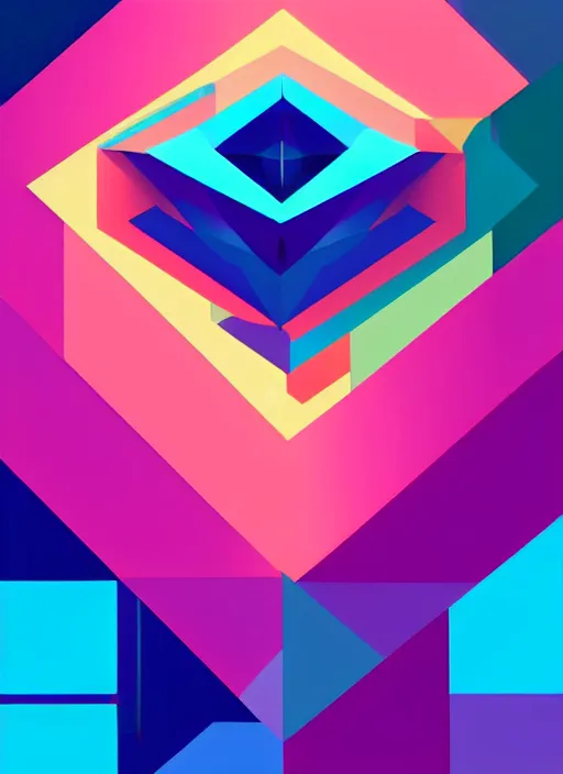 Image similar to symmetry!! vector poster art of abstract cube, centered, geometric, solid bacgkround, median photoshop filter vector behance, hd by artgerm, jesper ejsing, by rhads, makoto shinkai and lois van baarle, ilya kuvshinov, rossdraws, illustration, art by ilya kuvshinov and gustav klimt