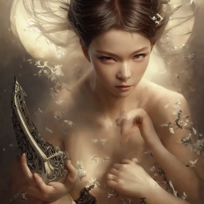 Image similar to a masterpiece ultrarealistic ultradetailed portrait of a very beautiful ninja girl, baroque renaissance. medium shot, intricate, elegant, by stanley artgerm lau, wlop, rossdraws, james jean, andrei riabovitchev, marc simonetti, light by julie bell, ismail inceoglu, porcelain skin. global illumination. vfx