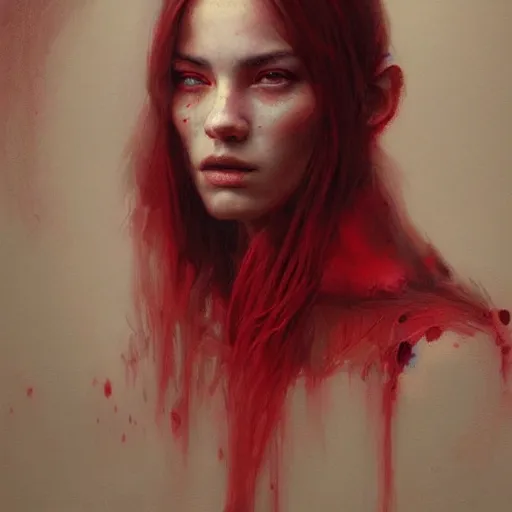 Prompt: portrait of a red sorcerer, sharp focus, ultra realistic illustration, ethereal light, intricate, by livia prima