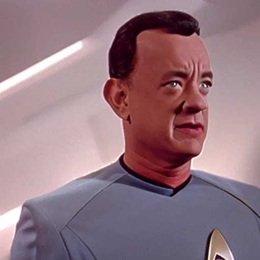 Image similar to Film still of Tom Hanks as a crew member from Star Trek