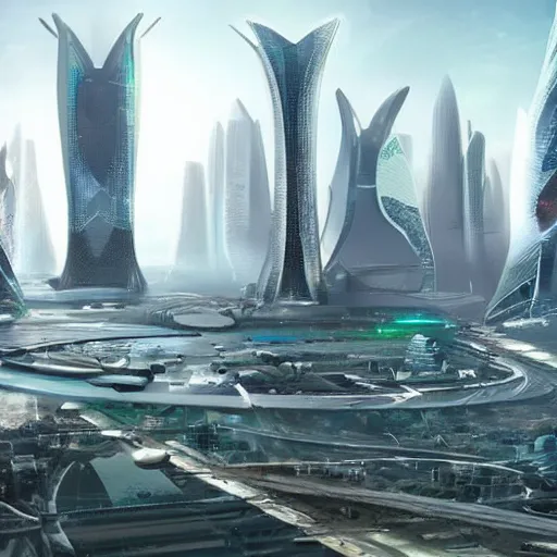 Image similar to a futuristic city from the year 2 0 7 0