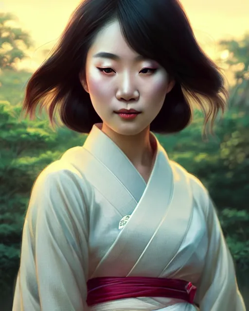 Image similar to a beautiful okinawa girl wear elegant yukata in festival | | summer night, realistic shaded, pleasant face, good looking, fine details, 4 k realistic, cryengine, realistic shaded lighting poster by greg rutkowski, magali villeneuve, artgerm, jeremy lipkin and michael garmash and rob rey