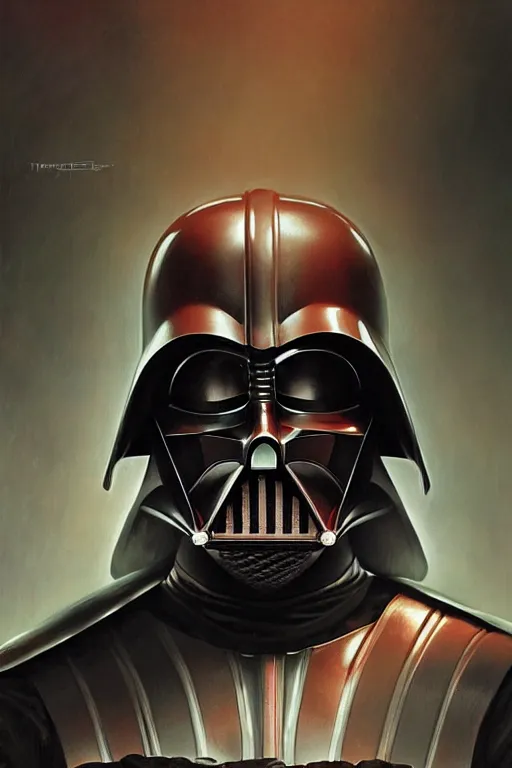 Image similar to Darth Vader portrait by Stanley Artgerm Lau, greg rutkowski, thomas kindkade, alphonse mucha, loish, norman Rockwell