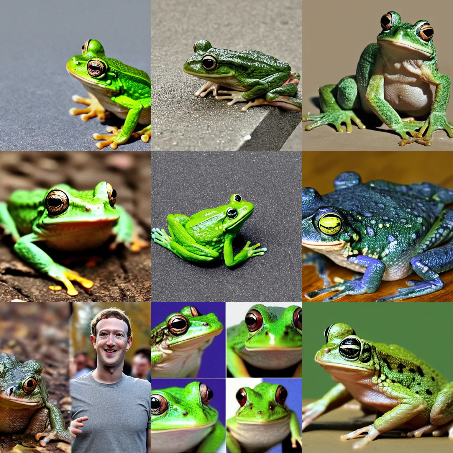 Prompt: mark zuckerberg frog