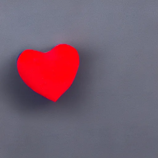 Image similar to 3d render of a badly formed red putty heart shape in the middle of a gray sheet of paper