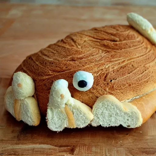 Prompt: a bunny bread hybrid