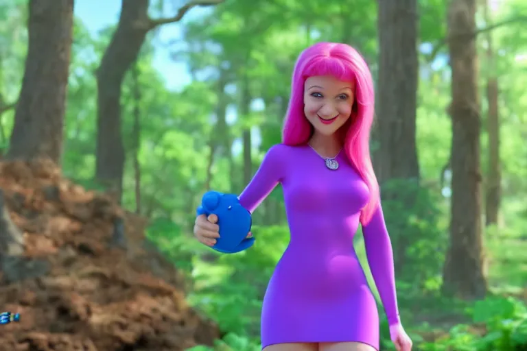 Prompt: Daphne Blake as a smurf, cinematic, highly detailed, 4k