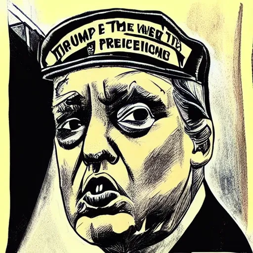 Image similar to “Trump as the unibomber, police sketch”