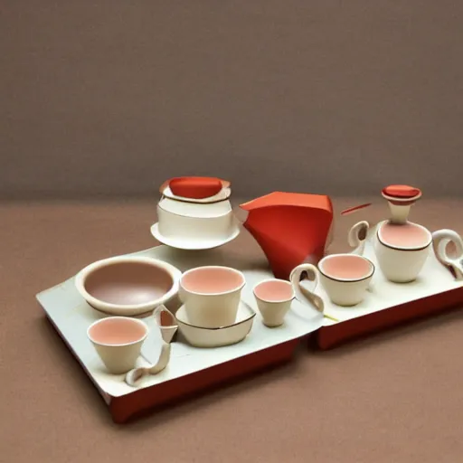 Image similar to tea set by margarete heymann, bauhaus