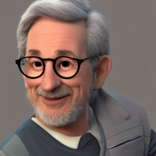 Image similar to steven spielberg as a pixar disney character from up 2 0 0 9 unreal engine octane render 3 d render photorealistic