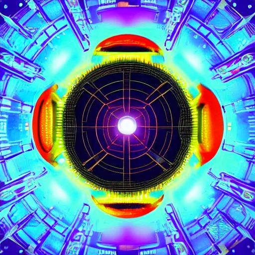 Prompt: alien spaceship centered in a futuristic data analysis card, high resolution, high contrast, colors: yellow, violet, blue, red, orange, volumetric light, cgi style, insanely detailed symbols in the frame.