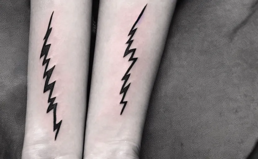 Image similar to handpoke tattoo of lightning