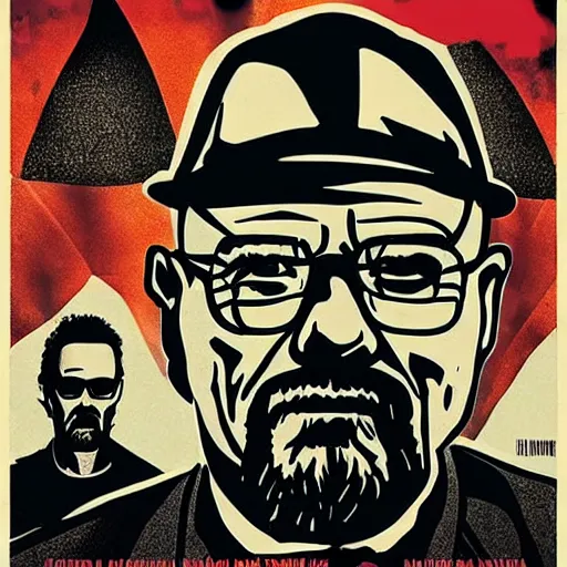 Prompt: Breaking bad in the style of a polish movie poster