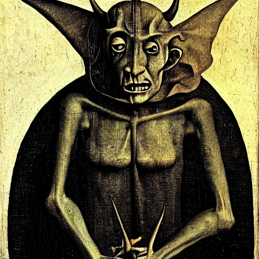 Prompt: portrait of a demon by hieronymous bosch