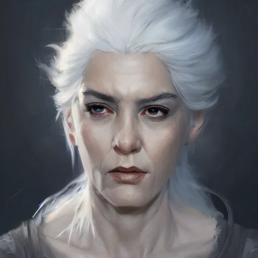 Prompt: headshot immortal female wizard black skin white hair wise, realistic shaded lighting poster by craig mallismo, artgerm, jeremy lipkin and michael garmash, unreal engine, radiant light, detailed and intricate environment, digital art, art station trends