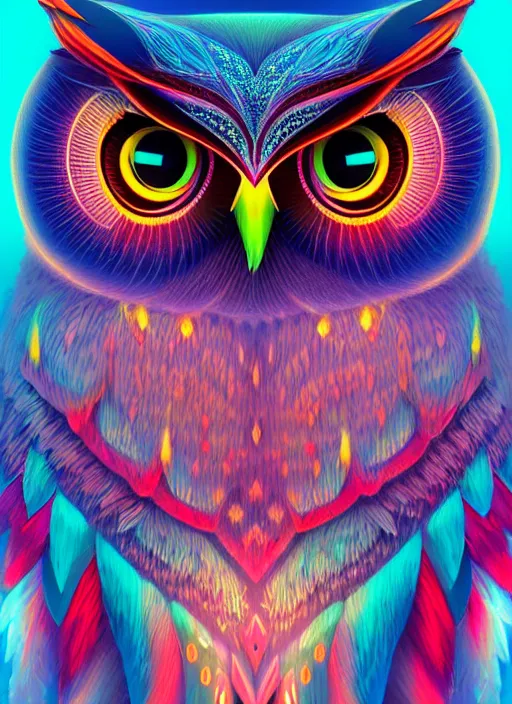 Image similar to symmetry!! product render poster vivid colors divine proportion owl, ice and snow, glowing fog intricate, elegant, highly detailed, digital painting, artstation, concept art, smooth, sharp focus, illustration,