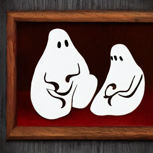 Image similar to ghosts read a book together