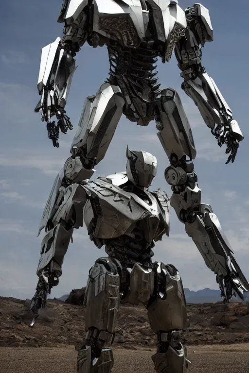 Image similar to cinematic still in westworld and pacific rim movie and real steel movie, heavy armor slim full body stunning intricate humanoid mega mech by fujioka kenki and mamoru nagano