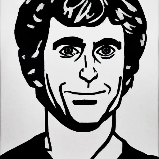 Image similar to ted bundy drawn in the style of mike judge