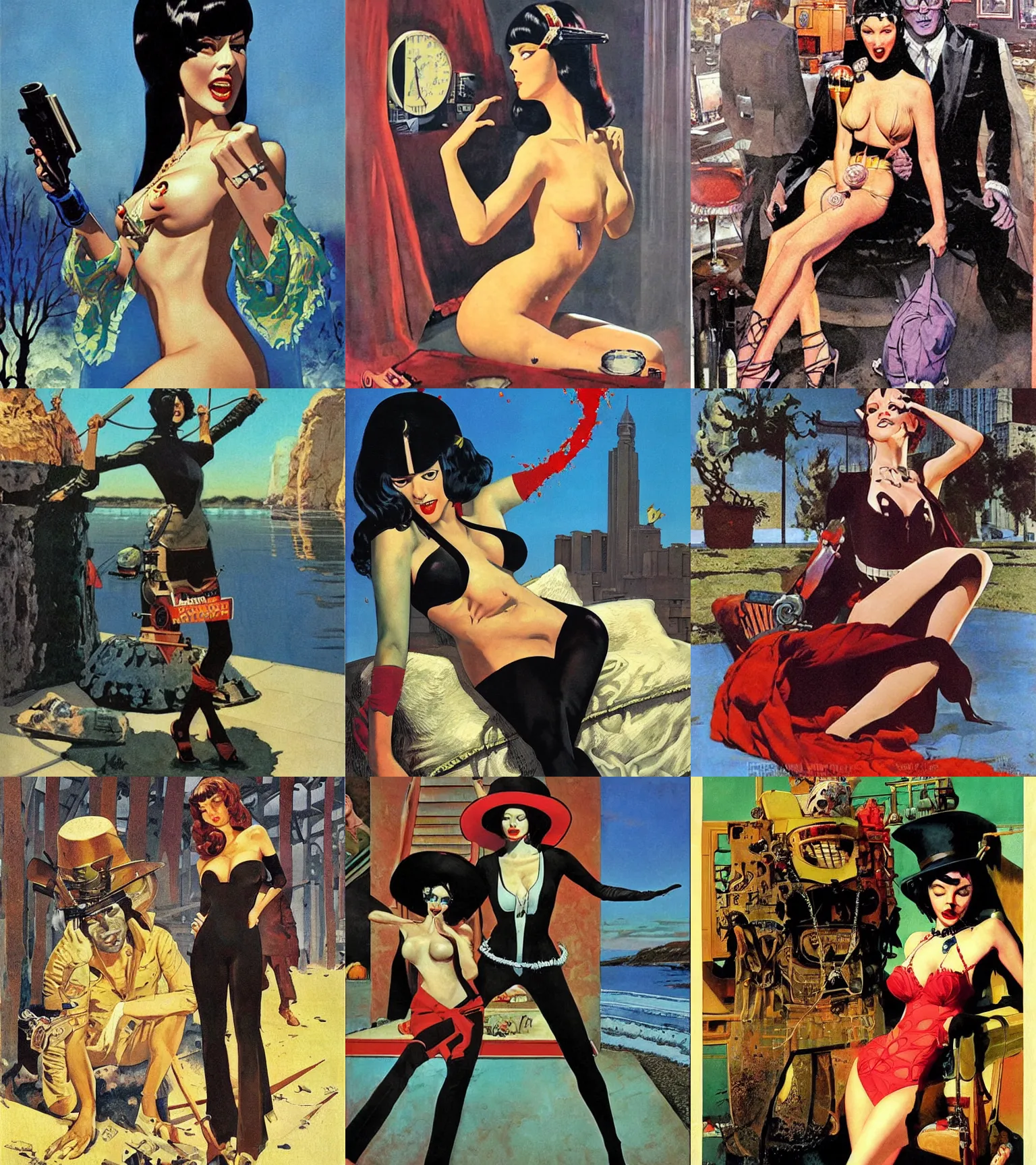 Prompt: pulp art, artwork by Glen Orbik and Robert McGinnis