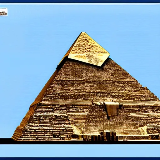 Image similar to the aliens building the pyramid of giza photo realistic 3 d