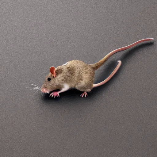 Image similar to a low resolution rat diagonally spinning on a plain background