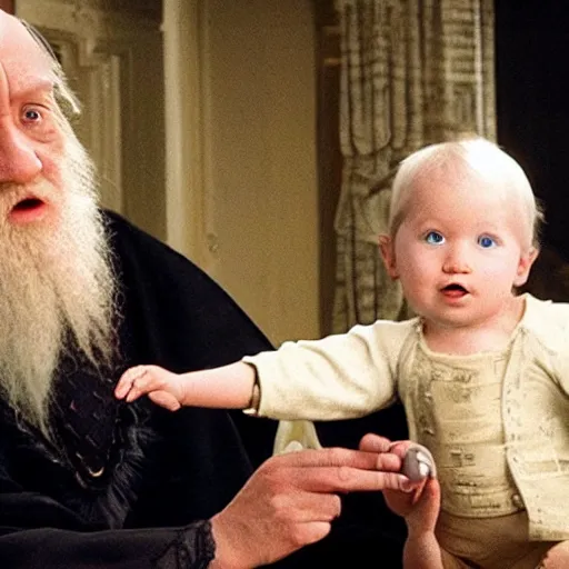 Image similar to dumbledore eating a baby