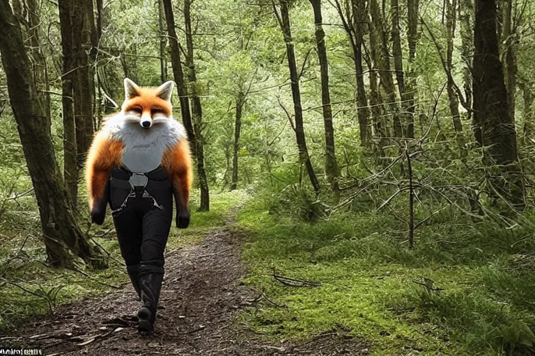 Image similar to an oversized fox, saddled and harnessed, walking through a forest, glowing with silver light, today's featured wildlife photo, 1 6 k